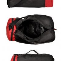 black and red gym bag